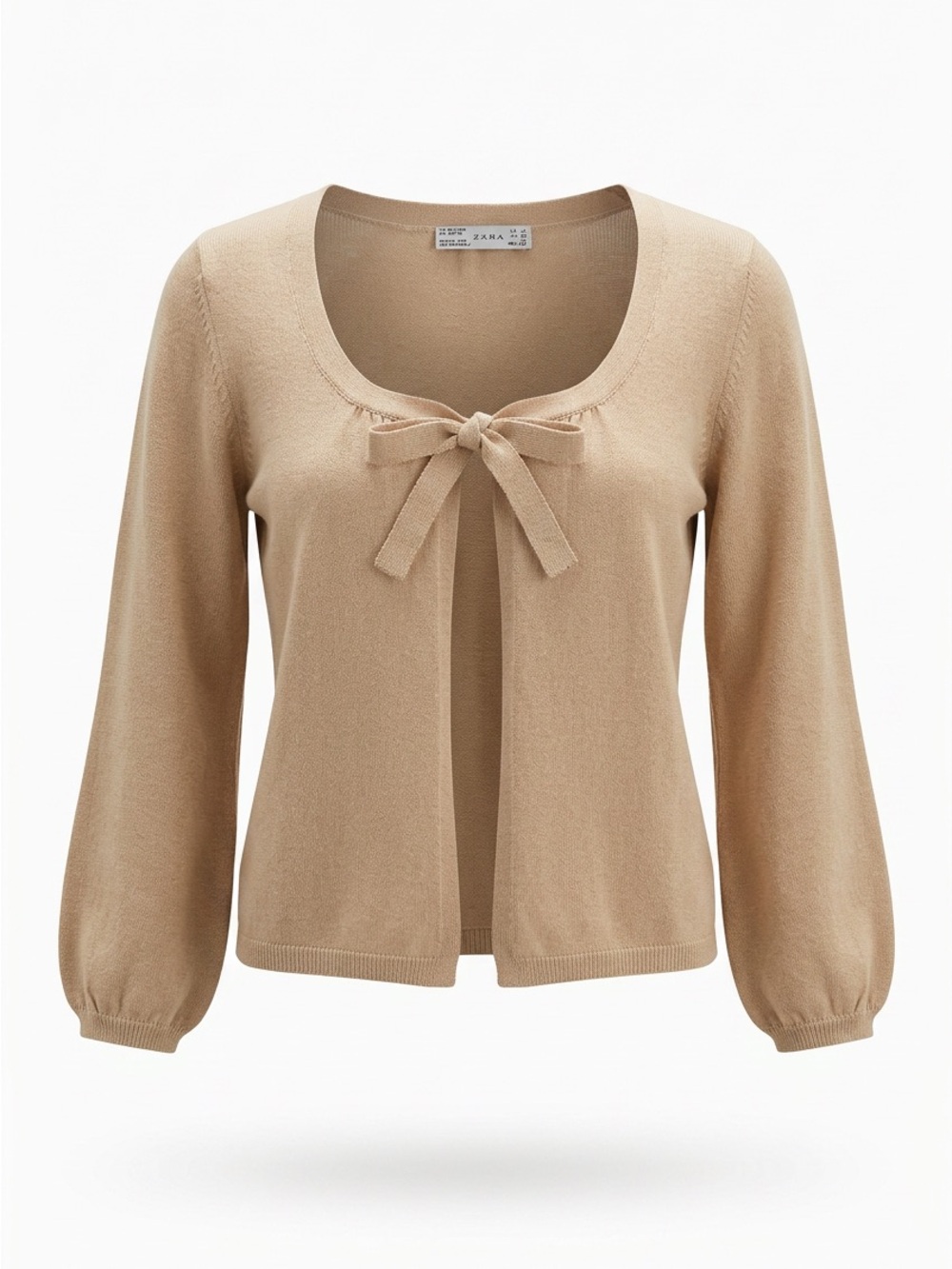 ZARA Beige Tie Front Cardigan